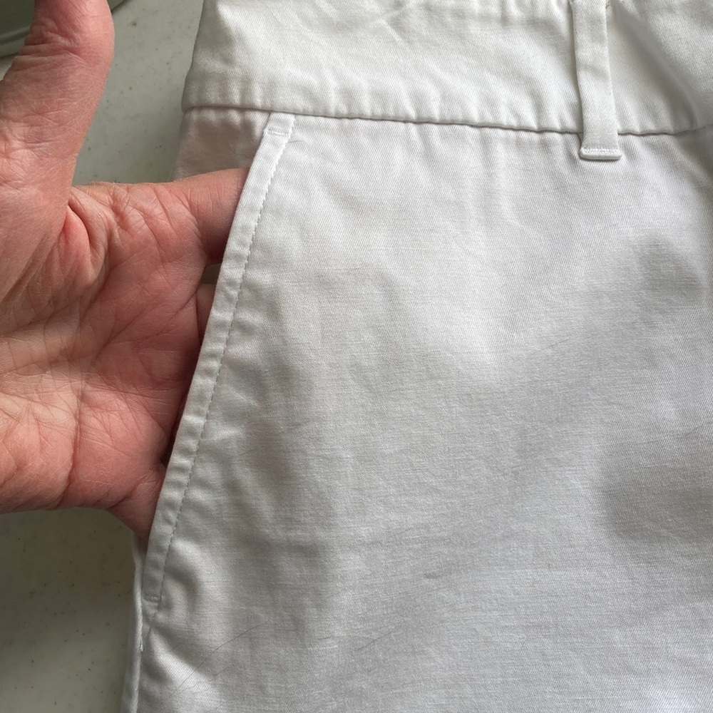 Talbots High Waist White Scalloped Shorts - Picture 3 of 6